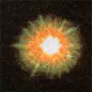 а) гигантский взрыв «сверхновой» звезды